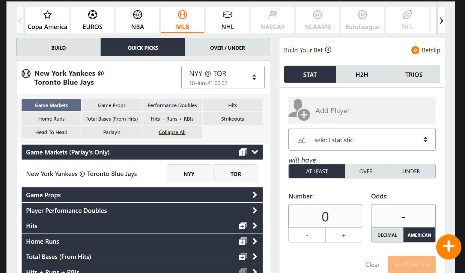 Captura de pantalla de MyBookie Prop Maker