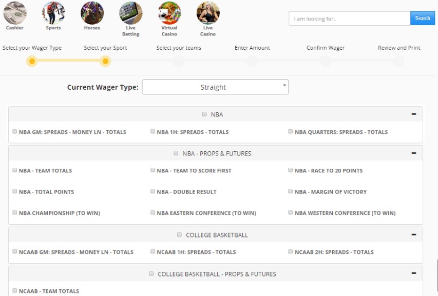 Flujo de apuestas: captura de pantalla