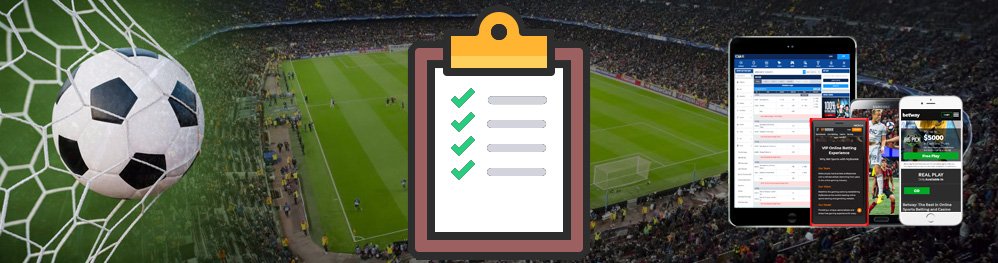 Lista de verificación del campo de fútbol y dispositivos móviles