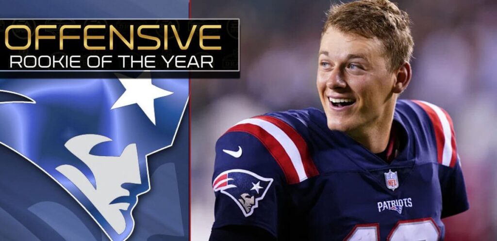 Mac Jones With Offensive Rookie Of The Year Banner