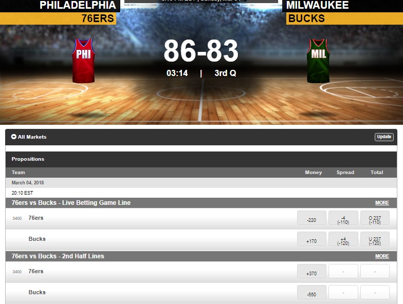 Acción en vivo en el juego de la NBA