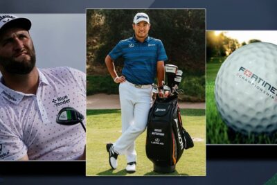 Jon Rahm With PGA Tour And Fortinet Championship Background With Matsuyama