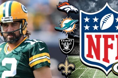 Aaron Rodgers Dolphins Packers Raiders Broncos Saints Logos