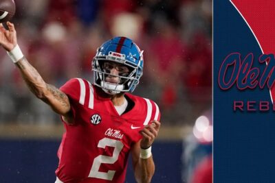 Matt Corral With Ole Miss Rebels Background