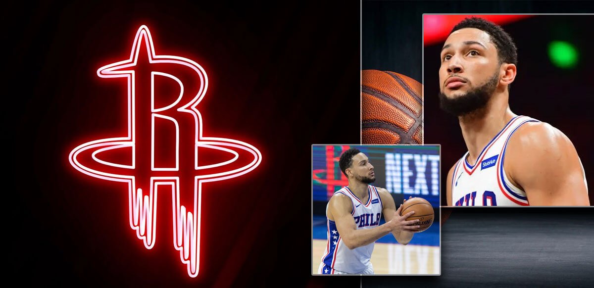 Ben Simmons con cohetes de fondo