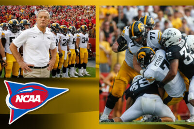 Iowa Hawkeyes vs Iowa State Cyclones - NCAAF Logo