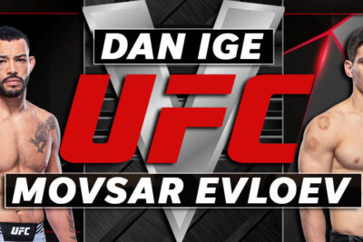 Dan Ige V Movsar Evloev Red UFC Background