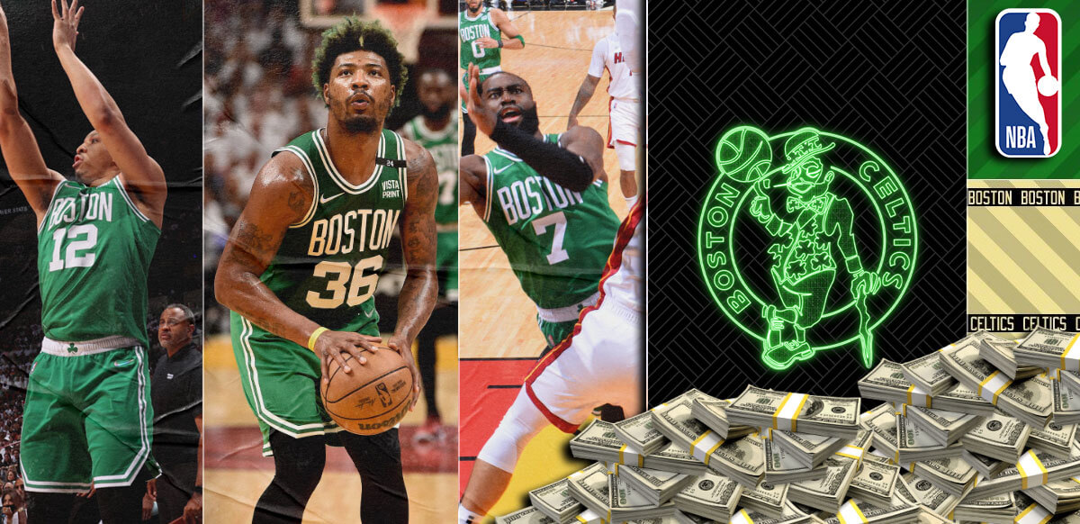 Celtics pila de dinero de la NBA en el fondo