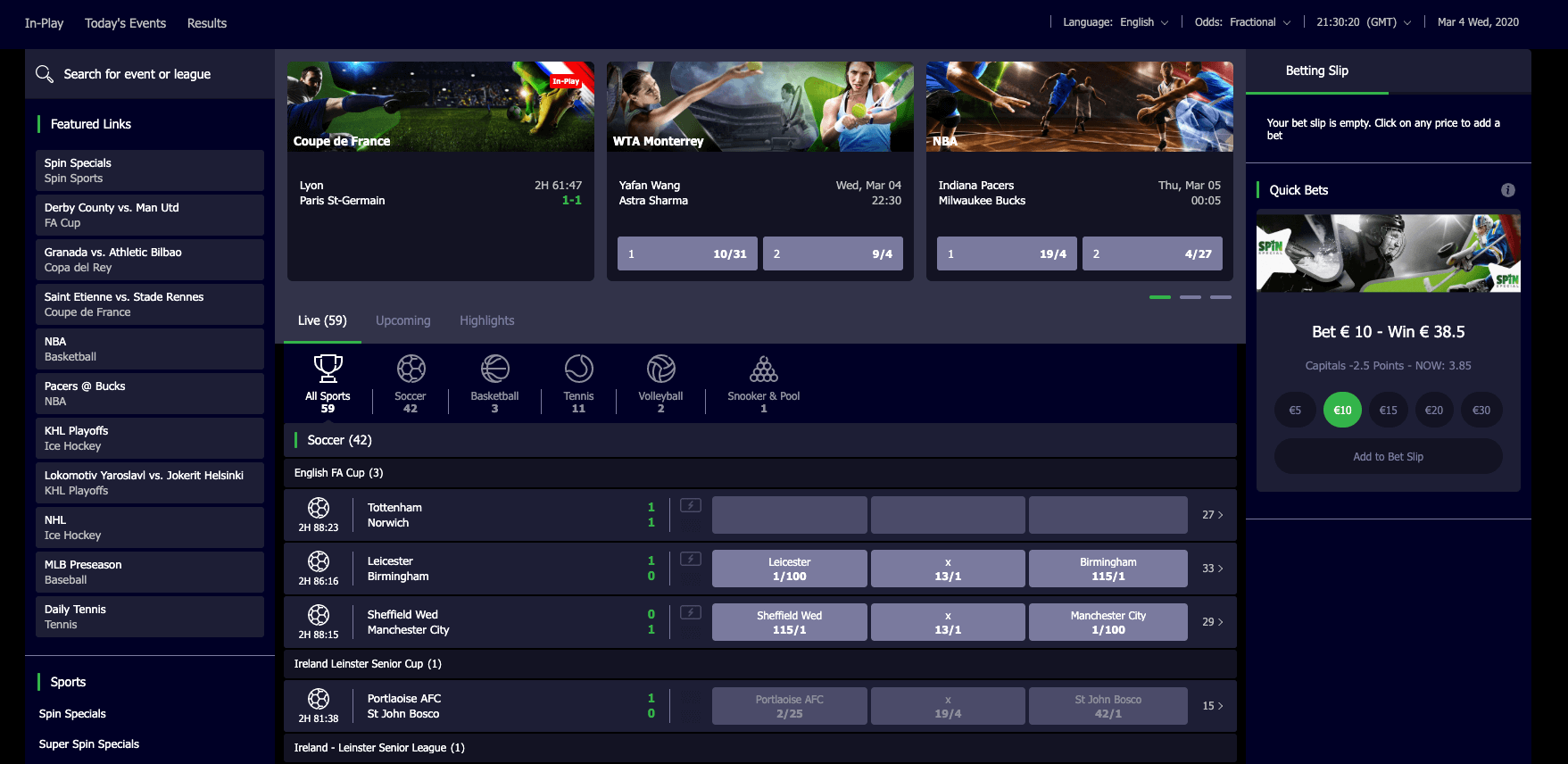 Giro de apuestas deportivas