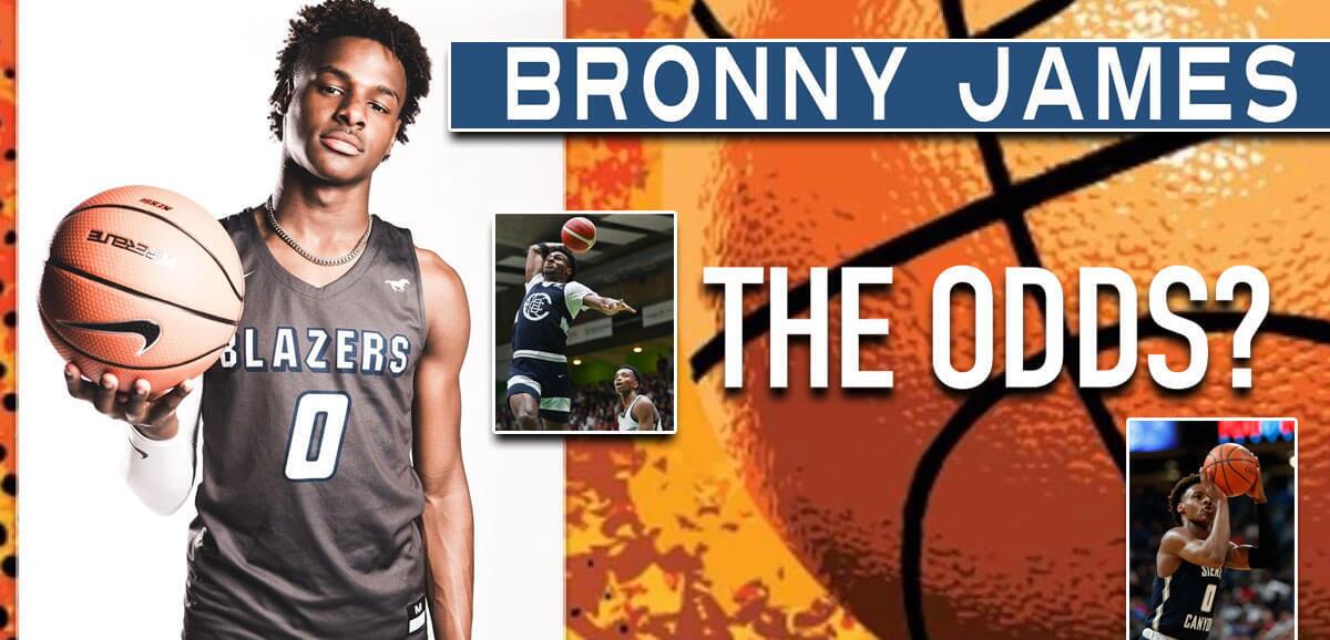 Fondo de baloncesto de probabilidades de Bronny James