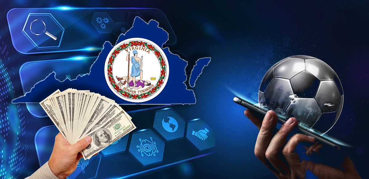 Apuestas deportivas de Virginia con dinero con un sello estatal de Virginia